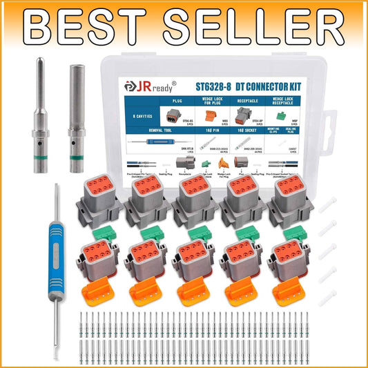 Deutsch DT 8-Pin Waterproof Connector Kit - 5 Sets & Removal Tool Included