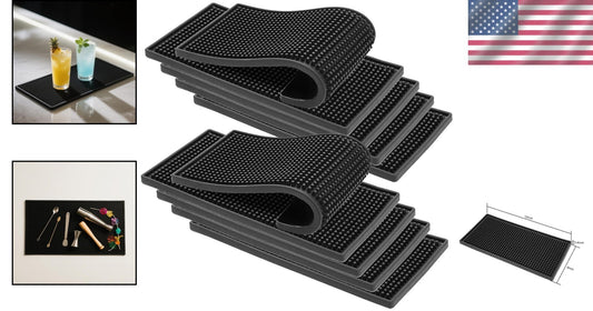 Heavy Duty 12x6 Inch Bar Mats, Non-Slip Rubber - Ideal for Bartenders & Tables