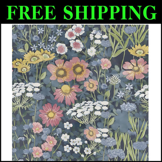 Boho Daisy Floral Removable Wallpaper - Vintage Decor for Any Smooth Surface