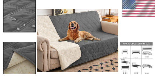 Waterproof Dog Bed Cover with Anti-Slip Back - Luxury Pet Blanket in Dark Grey