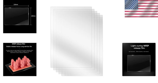High-Performance nFEP Film for SLA & LCD 3D Printers - 5 Sheets Included