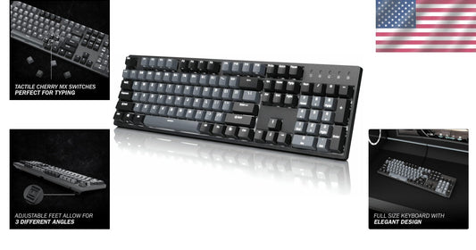 Corona White Backlit Mechanical Keyboard with Cherry MX Brown Switch - 104 Keys