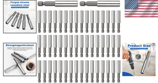 50-Pack Magnetic Extension Holders for 1/4" Hex Shank - Ultimate Tool Companion