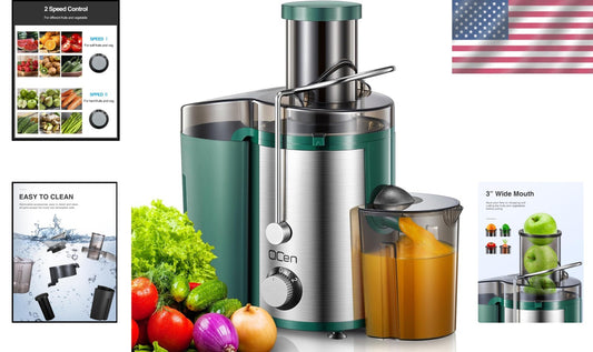 Dishwasher Safe Juicer Machine with Wide Mouth & 2 Speeds – Effortless Juicing