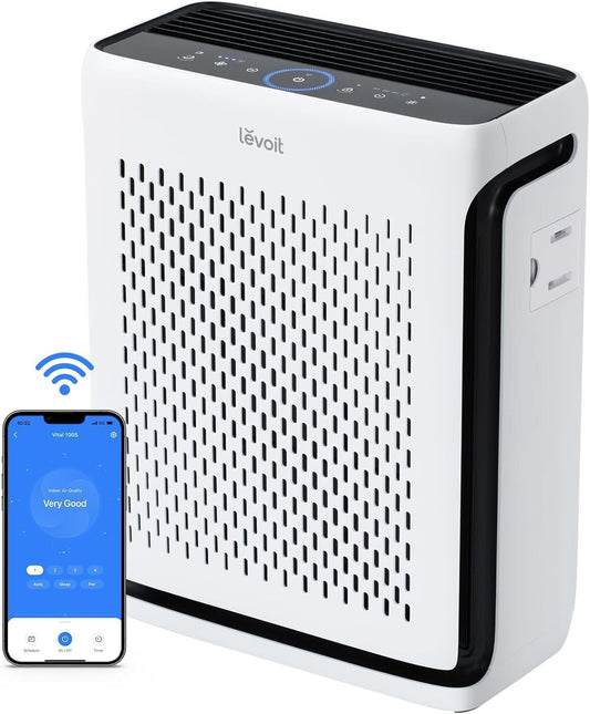 3-Stage Filter Air Purifier - Large Room Coverage with Pet Mode & Sleep Settings