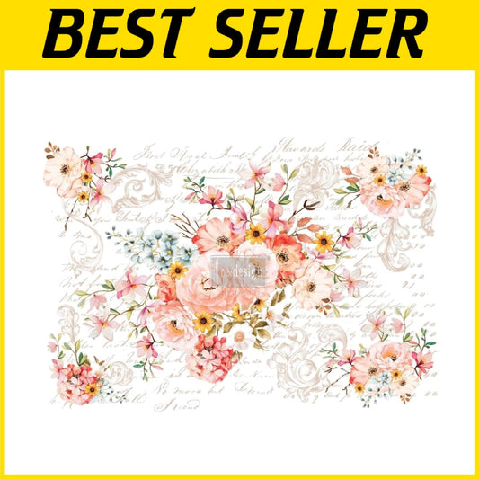 Elegant Floral Decor Transfer - 30 x 44 Inches for Versatile Interior Design