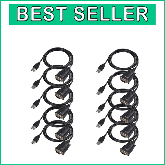 5FT USB 2.0 to RS-232 Cable - Connect Serial Devices Easily Across Platforms