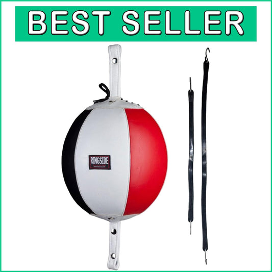 Versatile 9" Leather Boxing Double End Bag with Rubber Cables - Unisex Training