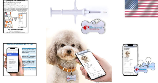 Easy Implantation Pet Microchip Kit 1.25mm with Smart ID Tag for Instant Access