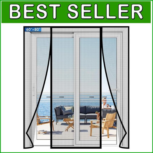 Pet & Kid Friendly Magnetic Screen Door - Stronger PET Mesh, Easy Install 60x80