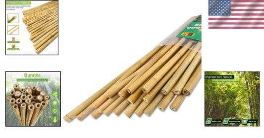 Versatile 20-Pack 6FT Bamboo Stakes for Strong Support & Garden Organization