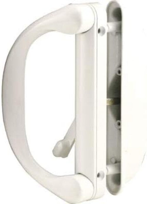 Milgard Sliding Door Handle Set - White Die Cast Pulls with Key Lock Convenience