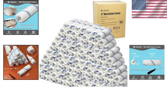 4" Mini Paint Rollers (144-Pack) - Smooth Application with Lint-Free Microfiber