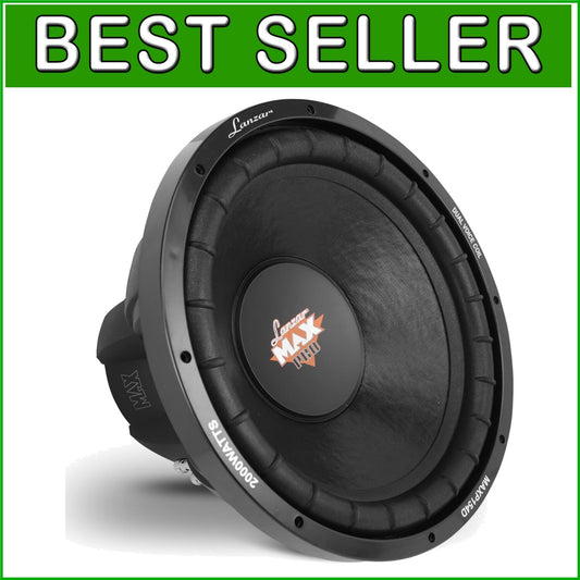 15-Inch Car Subwoofer - 2000 Watt Dual 4 Ohm Speaker with Foam Edge Suspension