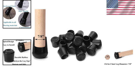 Easy Install Non-Slip Round Chair Leg Protectors - 64 Pack for Hardwood Floors