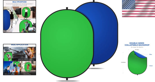 Multi-Function 5x6.5ft Chromakey Backdrop with Storage Case for Content Creators