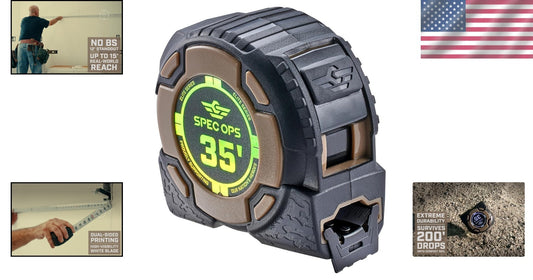 35-Foot Elite Tape Measure: Military-Grade, Double-Sided Blade & Safety Features