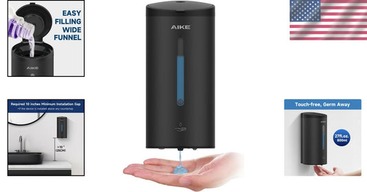 Automatic Liquid Soap Dispenser 27oz Large Capacity - Black Anti-Spots Finish