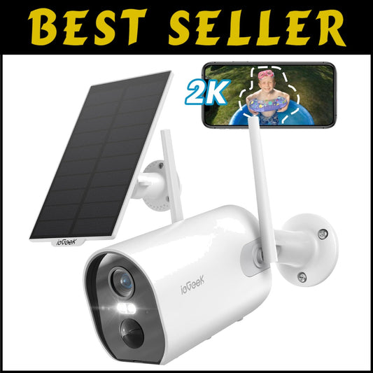 AI Motion Detection Solar Camera - 3MP Color Night Vision, Works with Alexa