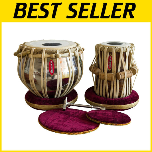 Basic Tabla Set for Beginners - Steel Bayan, Dayan, and Instructional Resources