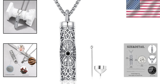 Meaningful Viking Compass Cremation Jewelry for Loved Ones - Versatile Gift Idea