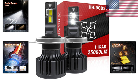 2025 25000LM IP68 Waterproof H4 LED Bulbs - Enhanced Visibility for All Weather