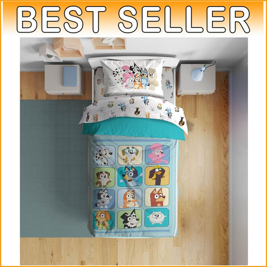 Bluey & Friends 4-Piece Toddler Bedding Set – Soft Microfiber Dream Collection