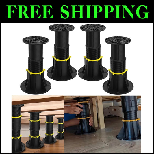 Sturdy Plastic Bed Frame Support Legs - Telescopic Design & Noise-Reducing