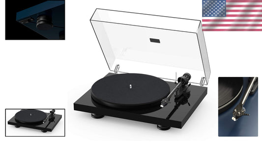 Audiophile-Grade Turntable in High Gloss Black with Sumiko Rainier Cartridge