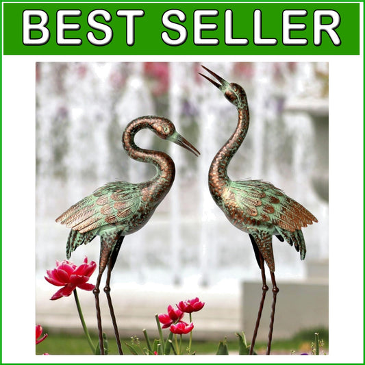 Elegant Hand-Painted Heron Garden Statue - Perfect Outdoor Gift for All Seasons
