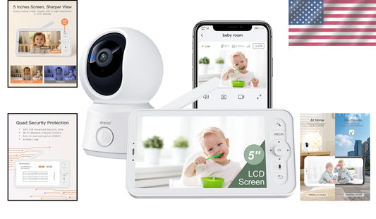 1080P Video Baby Monitor - 5-Inch Smart Camera with Two-Way Audio & Night Vision