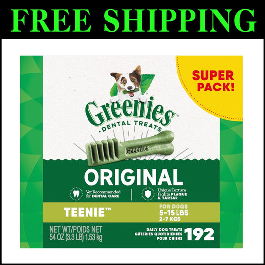 Original Teenie Natural Dental Care Chews - 54 oz., 192 Treats for Small Dogs