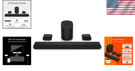 5.1 Soundbar with Compact Wireless Subwoofer – Seamless Dolby Atmos Audio Setup