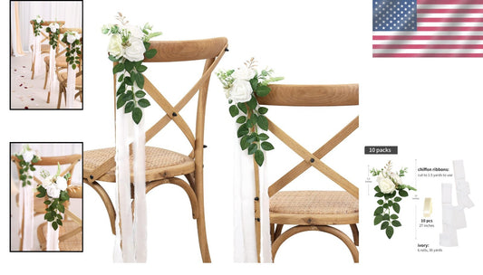 Beautifully Handmade Pew Flowers with Eucalyptus for Wedding Aisle Decoration