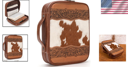 Stylish Floral Pattern Bible Cover - Vegan Leather with Secure Zipper Closure