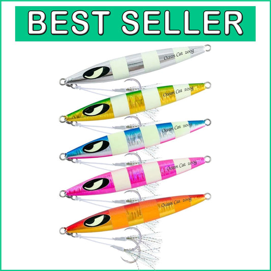 5-Color Slow Fall Fishing Lures - Premium Metal Jigs for All Skill Levels