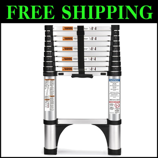 Portable Telescoping Ladder 10.5 FT, Easy Store & Transport with 2-Year Warranty