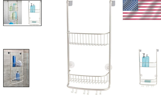 Sleek Portable Shower Caddy - Rust-Resistant with Strong Suction Cups and Hooks