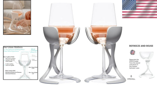 Chill Your Wine Effortlessly - Stemmed Glass Chiller in Elegant Stone Finish