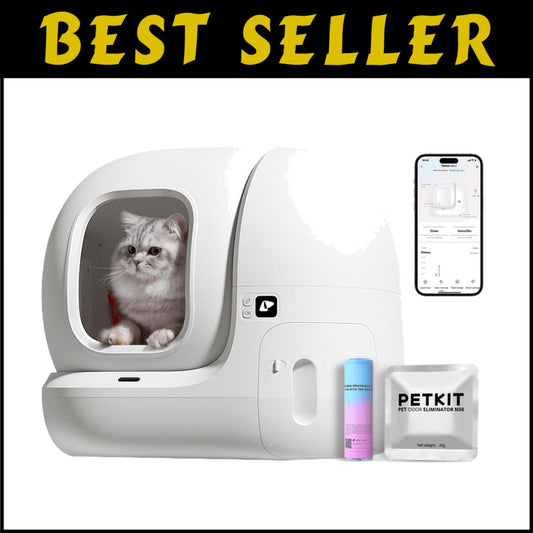 Extra Large Self-Cleaning Cat Litter Box for Easy Maintenance & Odor Control