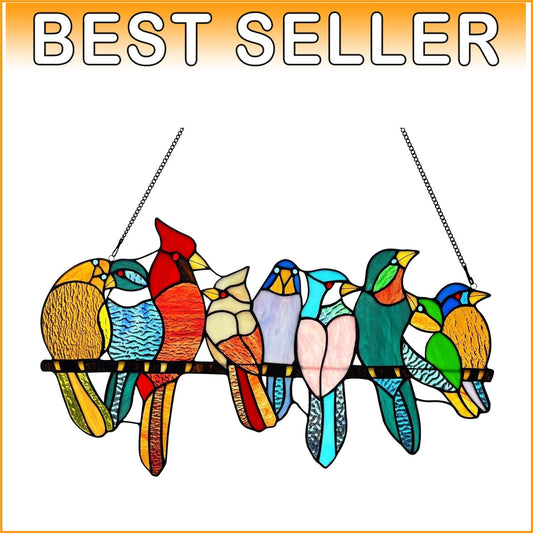 Elegant Window Suncatcher – Handmade Stained Glass Bird Decor Gift for Women
