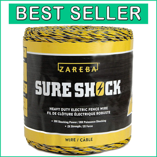 1,320 Feet Yellow Electric Fence Polywire - Easy Install for Temporary Fencing