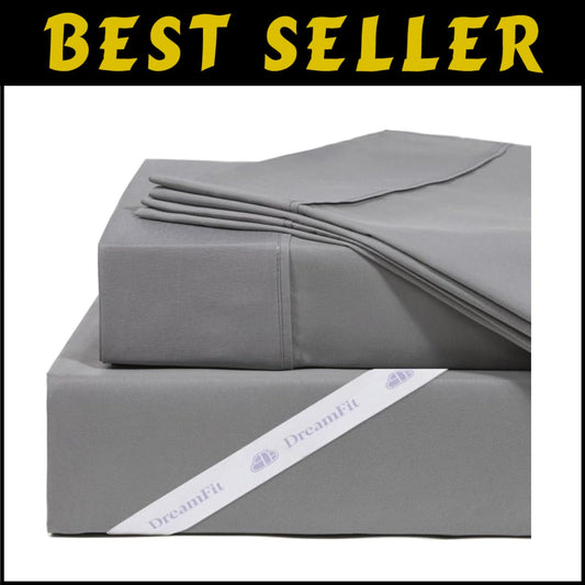 4-Piece Cooling Egyptian Cotton Sheets - Luxury Grey Set for Full Mattresses