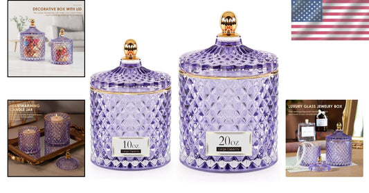 Multifunctional Jar Set: Elegant Purple Apothecary for Cotton & Keepsakes