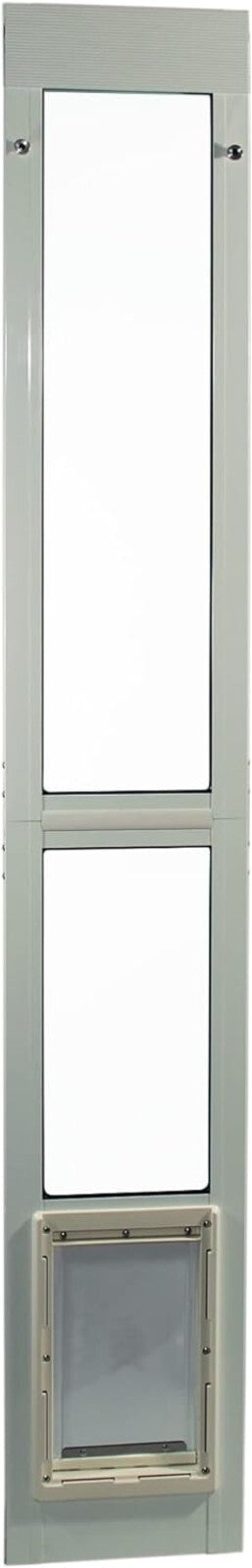 Durable Aluminum Pet Patio Door with Adjustable Clear Glass Flap for Medium Dogs