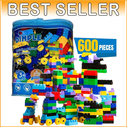 Waterproof Kids Building Blocks Set - 600 Interlocking Toys for Imaginative Play