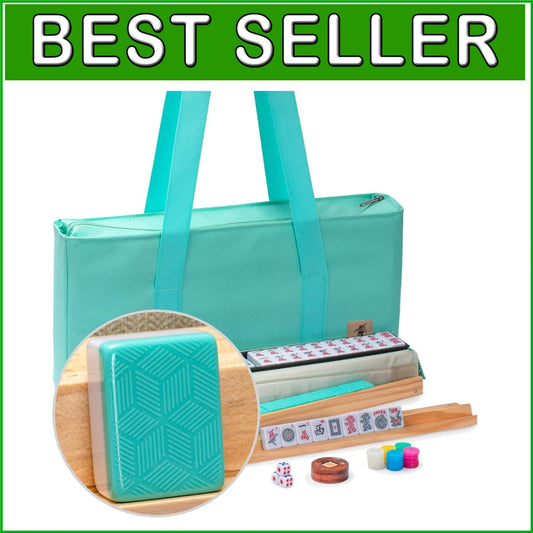 All-in-One American Mahjong Set with Nylon Carry Case, Tiles, & Pushers Included