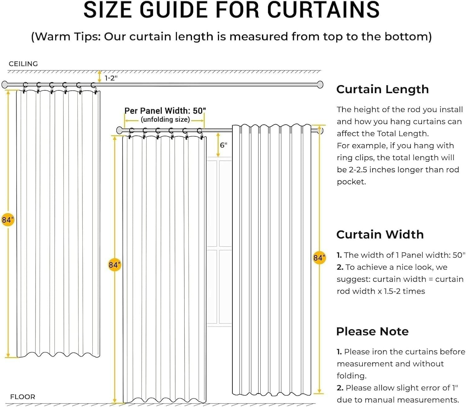 100% Blackout Curtains - Thermal Insulated 102" Beige Drapes (2 Panels)