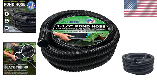 Durable 20FT Black Corrugated PVC Tubing - 1.5-Inch Diameter for Aquaculture