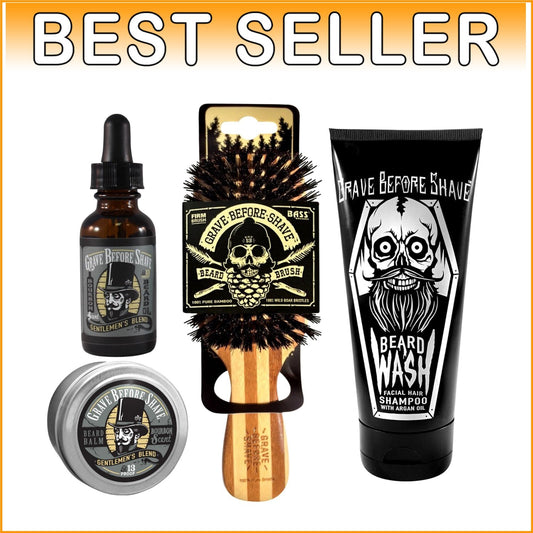 All-in-One Beard Grooming Kit: Wash, Oil, Balm & Brush for Luxe Maintenance